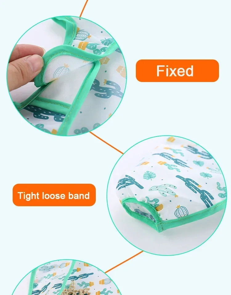 Bavoir de dessin animé en Silicone pour bébé de 0 à 6 ans, bavoirs doux, vêtements mignons pour tout-petits, sans BPA, tablier imperméable à manches longues