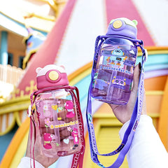 1PC enfants eau Sippy tasse enfants bouteille d'eau avec paille et poignée Portable bouteille à boire tasse enfants