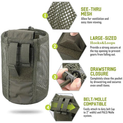 Pochette de décharge pliable Molle, sac de taille de recyclage, sacs utilitaires de chasse pour Sport de plein air, accessoire d'outil EDC, sac de récupération pliable