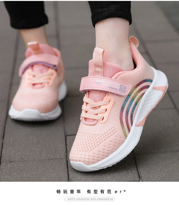 Nouveau Design rouge formateurs chaussures pour enfants filles confortable plate-forme fille chaussures de sport grande taille 38 enfants baskets de course