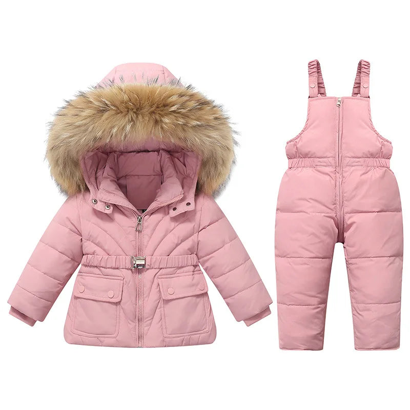 OLEKID 2025 hiver enfants fille doudoune enfant en bas âge fille combinaison 2 pièces ensemble de vêtements 1-5 ans enfants bébé filles vêtements d'extérieur vêtements de neige