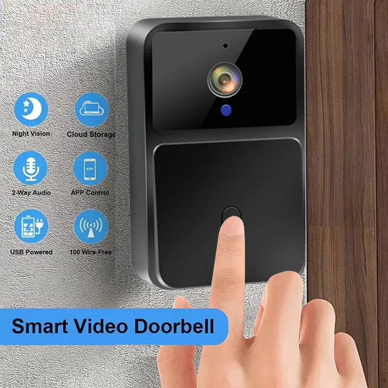 Caméra de sonnette vidéo Wi-Fi, interphone bidirectionnel, changement de voix pour la maison, vision nocturne HD, sans fil, batterie de sécurité intelligente, sonnette de porte