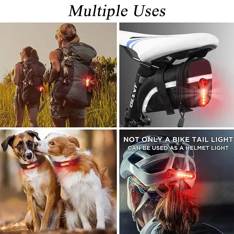 Enquêter arrière LED étanche pour vélo, aste par USB, éclairage de vélo clignotant, lampe à iode de sécurité, accessoires de lanterne de vélo