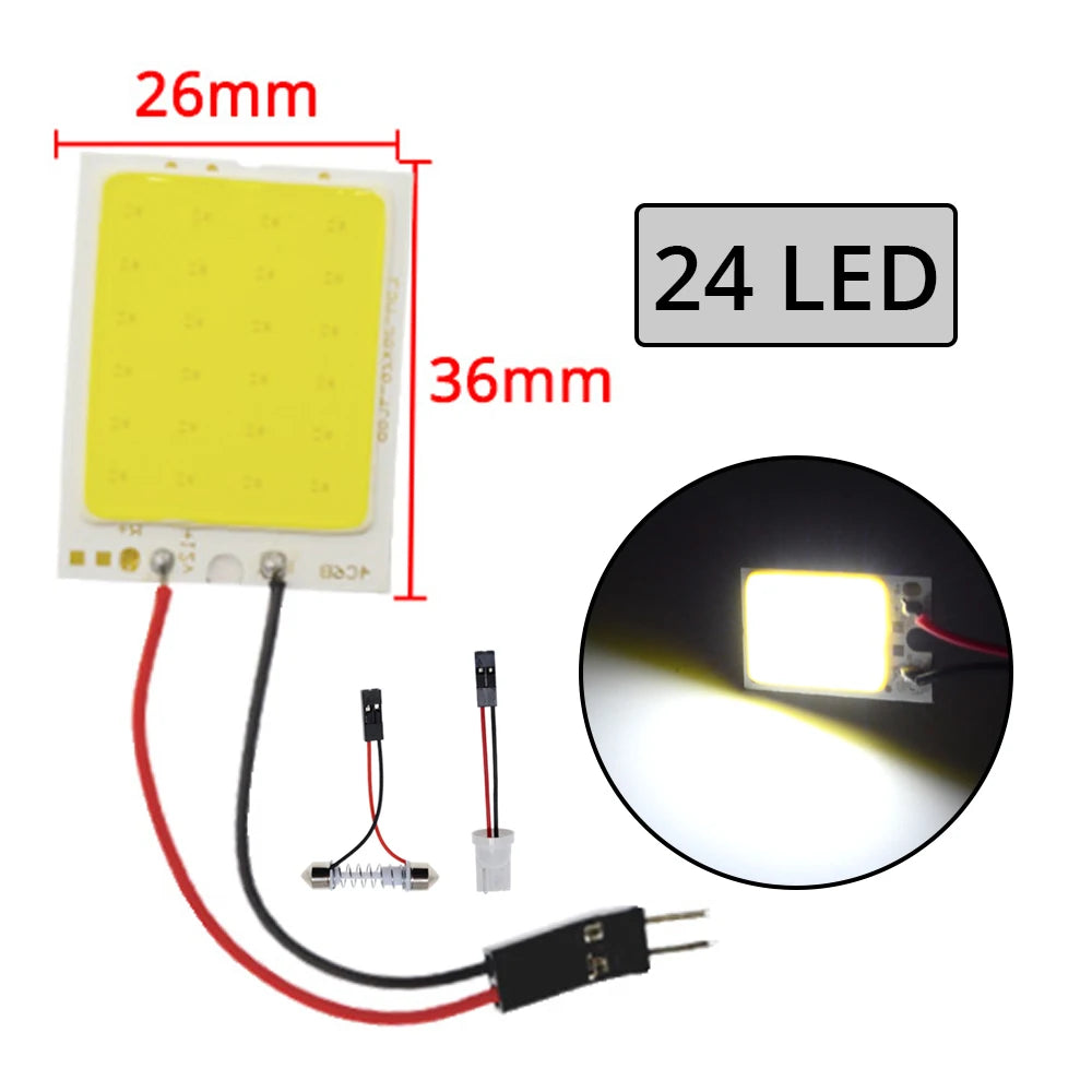 4x Cob 18SMD 24SMD 36SMD 48SMD blanc T10 W5w voiture Led dégagement panneau d'immatriculation lampe Auto intérieur lecture ampoule coffre feston lumière