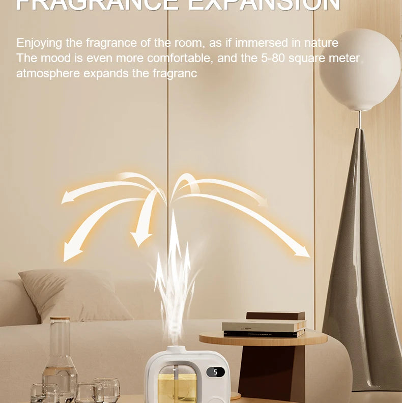 Aromatherapy diffuser, automatic fragrance sprayer for home, bedroom, and bathroom. Air freshener spray.