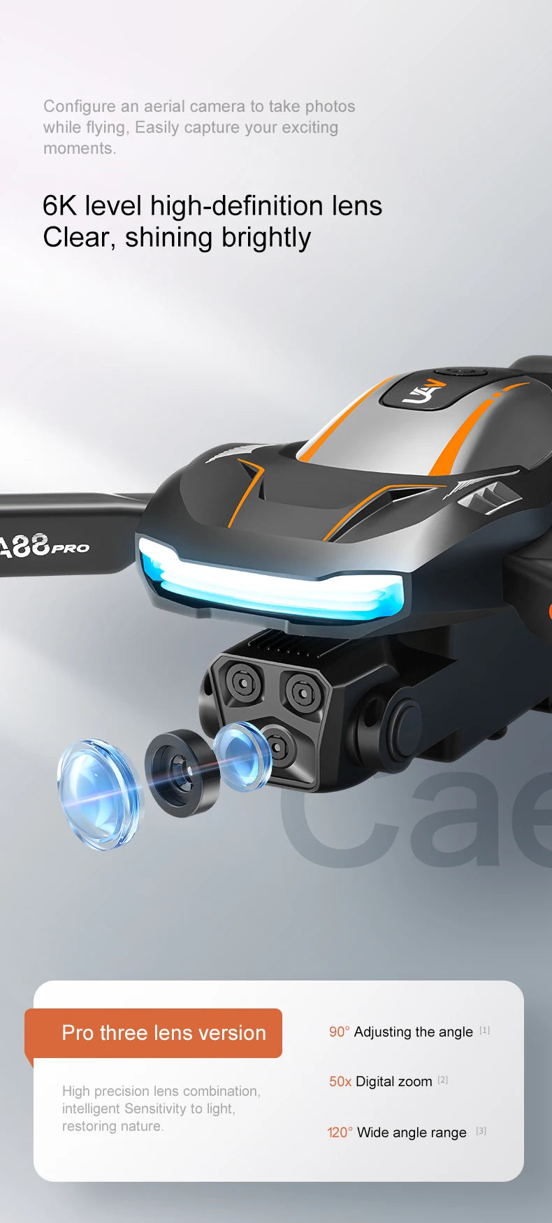 Mini importateur A88 avec caméra pour touristes 8K, haute définition, photographie aérienne professionnelle, GPS, évitement d'obstacles, quadrirotor, importateur de sécurité RC