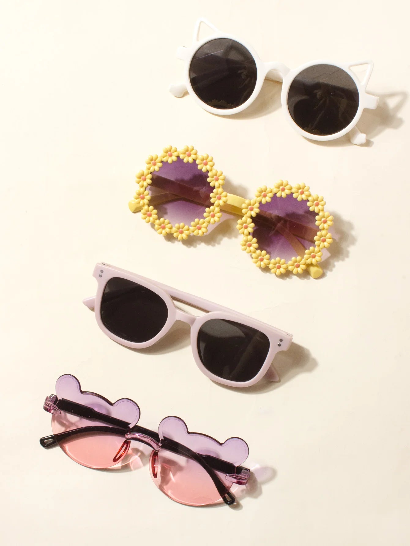Lunettes de soleil pour bébé, 4 pièces, lunettes de soleil pour bébé garçon et fille, Cool, mignon, cadeau de lunettes de soleil pour bébé, accessoires de printemps, accessoires d'été