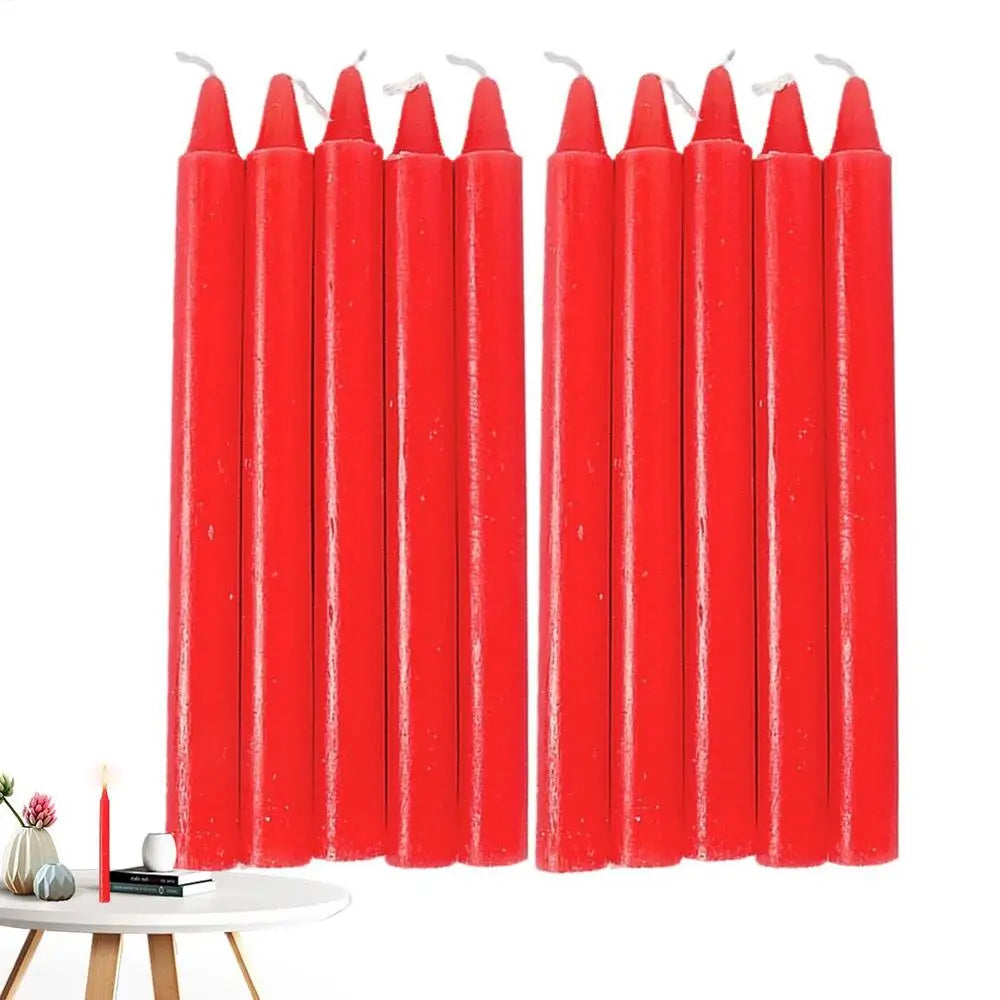 Bougies coniques 10X cire naturelle non parfumée, fournitures de survie, bougies coniques courtes pour la maison, pour les célébrations de bénédiction de mariage