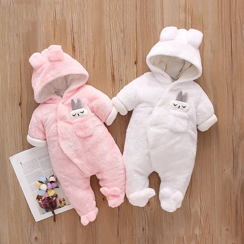Vêtements d'escalade en peluche pour bébé de 0 à 2 ans, chauds et épais, en coton, avec chien et lapin, dessin animé, nouvelle collection automne et hiver