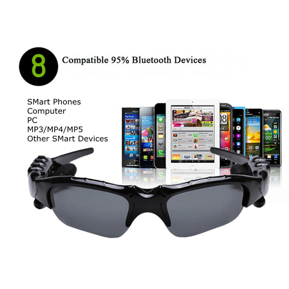 Sans fil Bluetooth 4.1 casque mode sport stéréo téléphone polarisé conduite lunettes de soleil équitation yeux lunettes casque