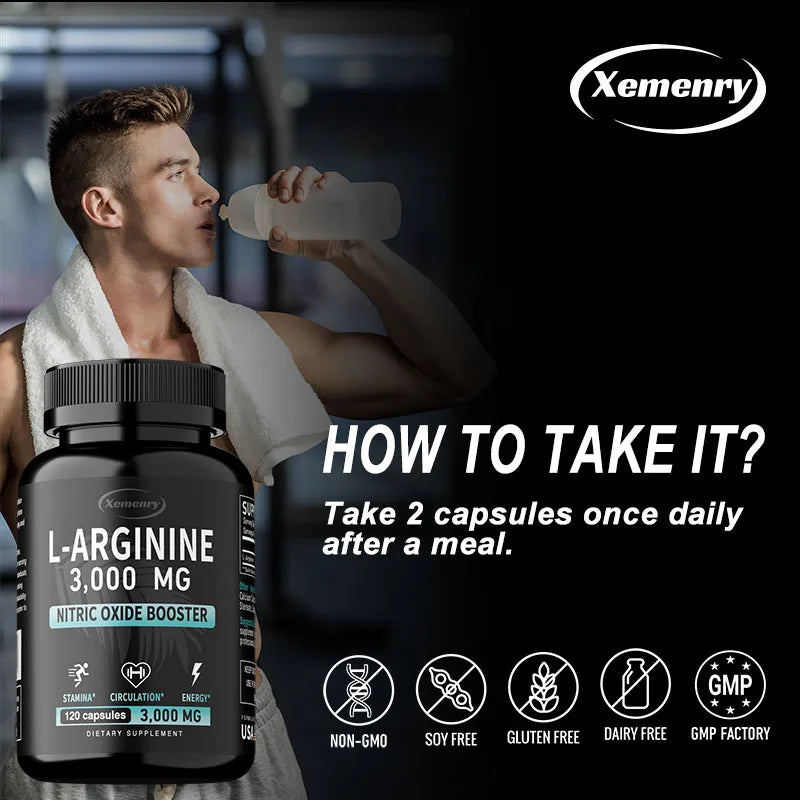 L-Arginine - Soutient la croissance musculaire, favorise la circulation sanguine et améliore l'immunité, améliore l'endurance et les performances