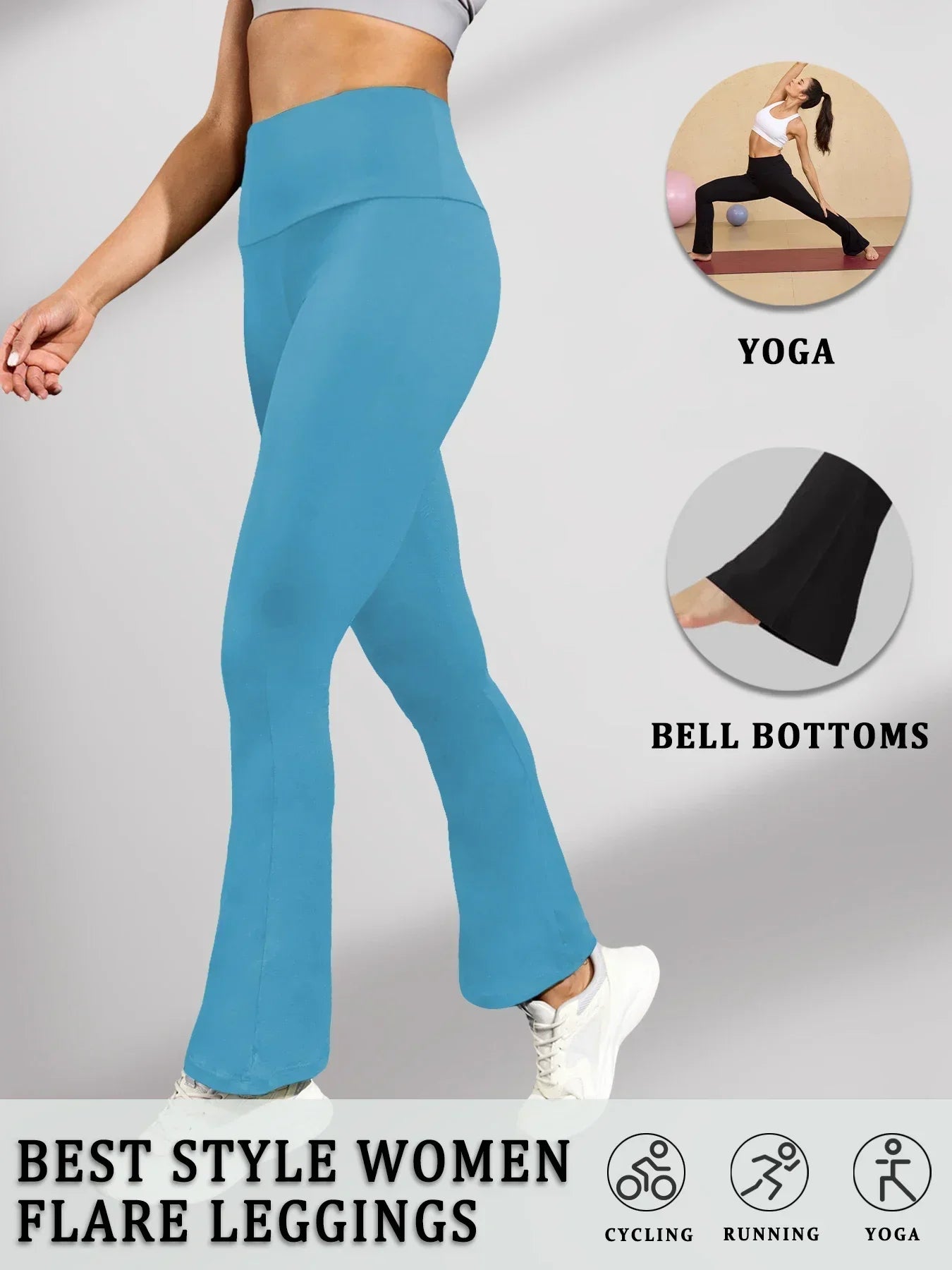 Pantalon évasé Super doux pour femmes, taille haute, contrôle du ventre, Leggings de Yoga, bas de cloche