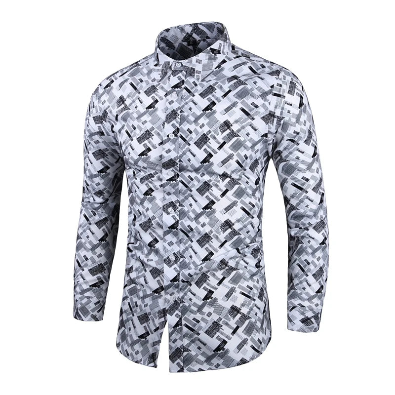 Chemise Slim Zones Me pour hommes, tenues florales, streetwear vintage, style chinois, chemises provoqué à manches longues, chemisiers pour hommes, 2022