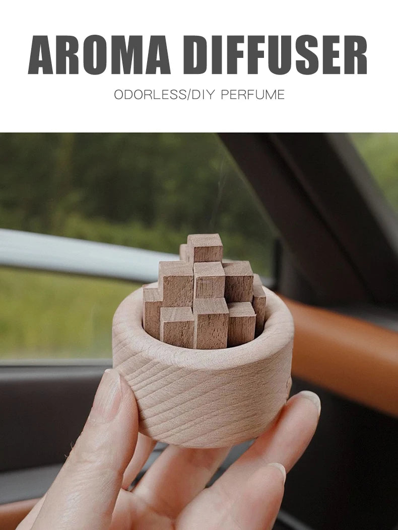 Diffuseur d'arôme en bois sans parfum, accessoires pour la maison, décoration de chambre, ornements en bois, aromathérapie, voiture, étiquettes d'air, décorations