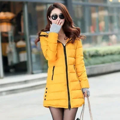 Parka épaisse en coton rembourré pour femme, veste d'hiver, manteaux, à capuche, doublure, vêtements d'extérieur, 2022