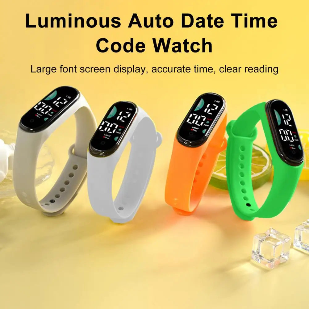 Montre de sport électronique pour enfants, étanche, grand écran de police, affichage LED, Shoous, date automatique, calendrier complet, montre numérique