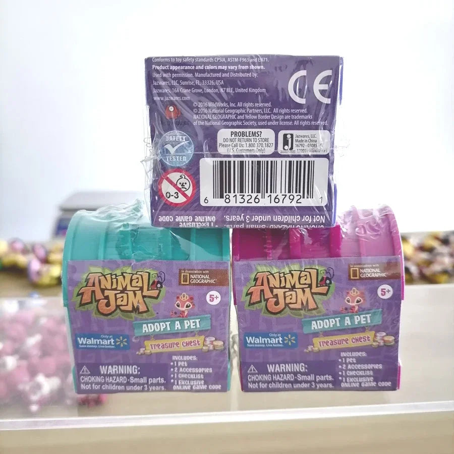 Animal Jam Treasure Chest, Adopt a Mini Animal Figurine, Cute Doll, Collectible Blind Box, Toy, Children's Birthday Gifts