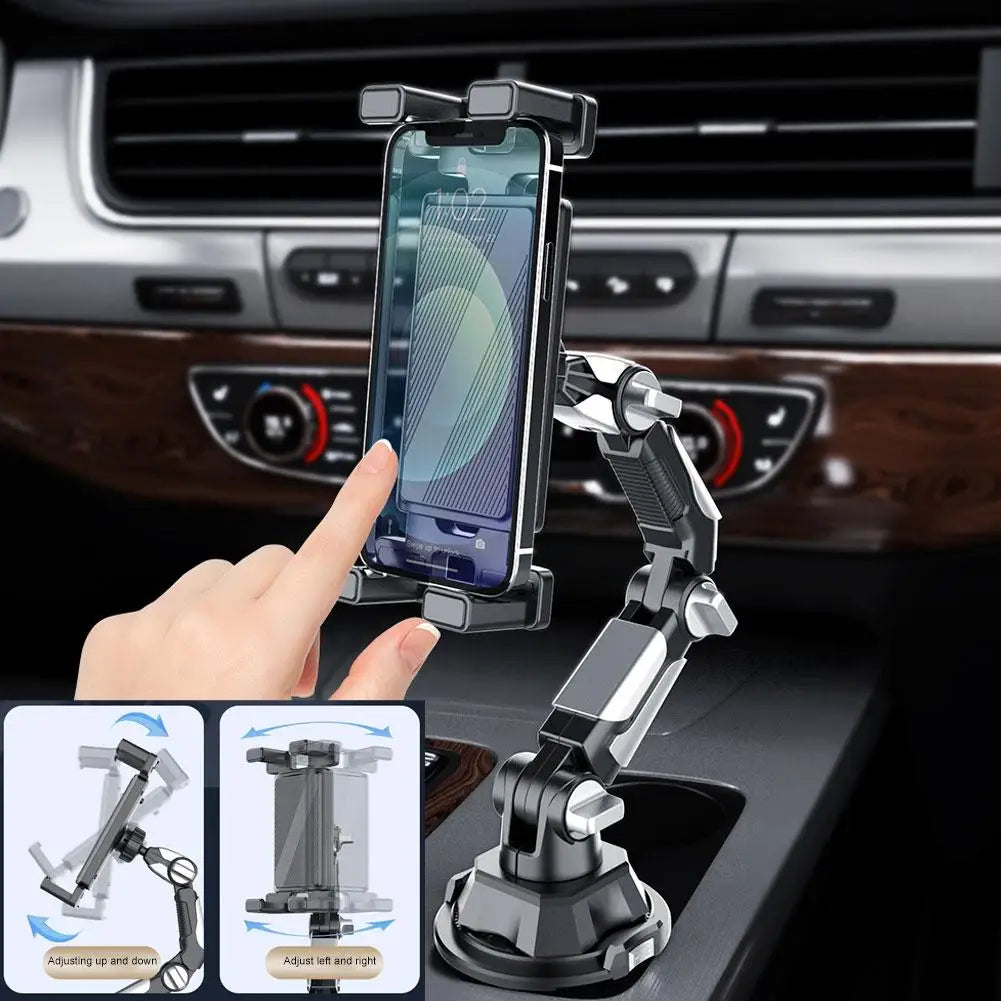 Support de téléphone portable magnétique pour voiture, rotation à 360 degrés, bras réglable, support de verre universel pour tablette et téléphone pour iPad Pro