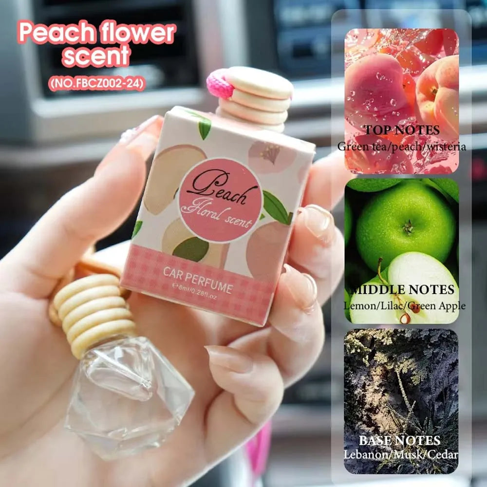 8ml Fresh Natural Car Scent Fruity Car Air Fresheners Sustainable Brand Coconut Peach Scent Jadec Car Pendant Deodorant