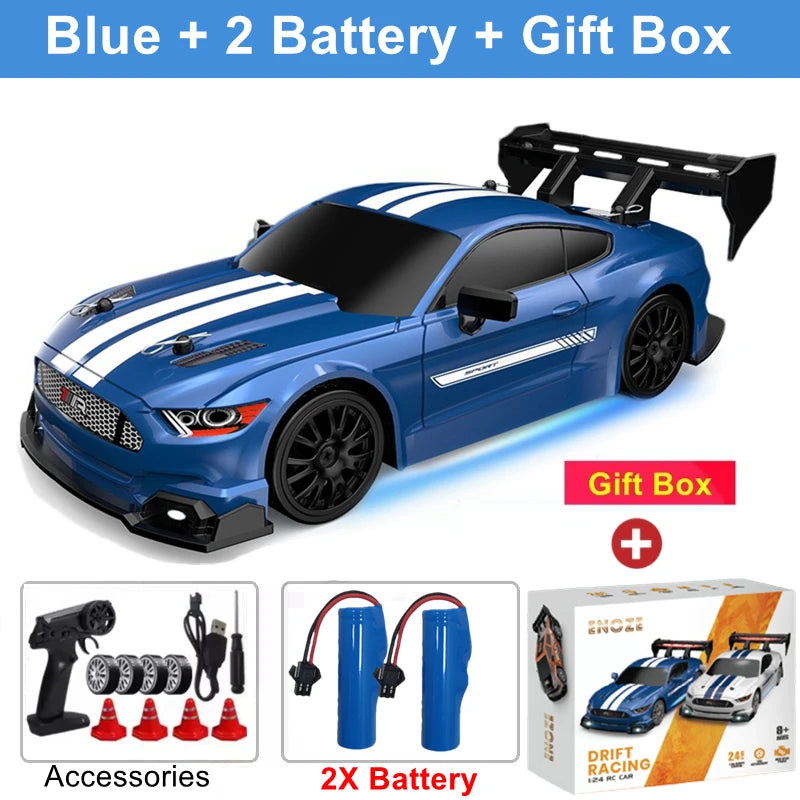 4WD RC Drift Car, High-Speed ​​Remote Control Racing Vehicle with LED Lights, 2.4GHz Radio, 4x4 Off-Road Truck, Children's Toy