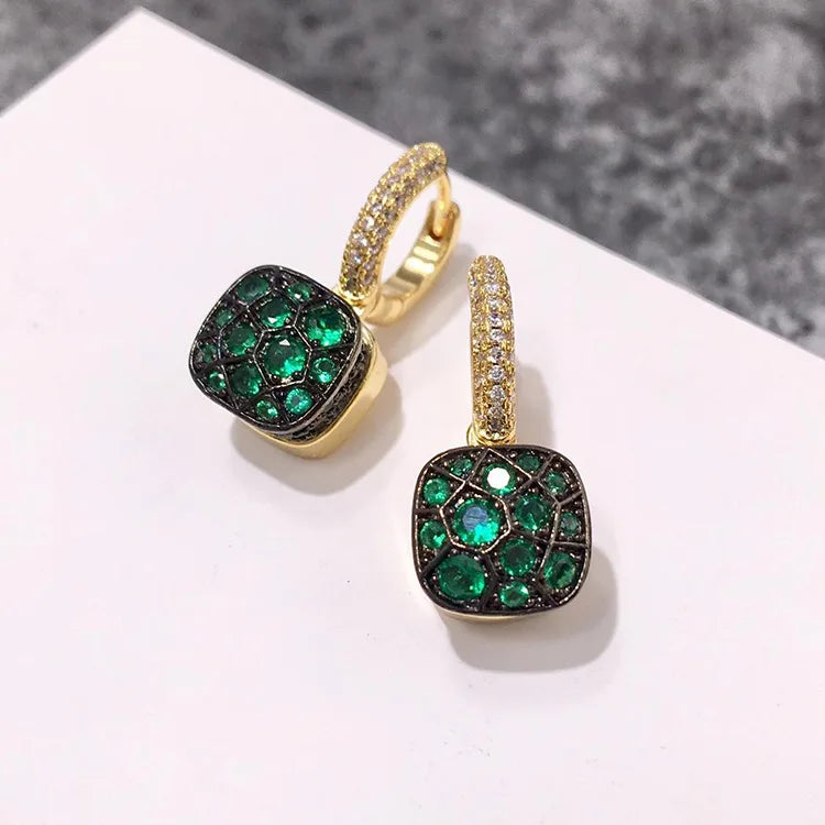 Boucles d'oreilles classiques en forme de bonbon, incrustation de Zircon, ruche en cristal, nid d'abeille, plaqué or, goutte d'eau, cadeau pour femmes, bijoux à la mode