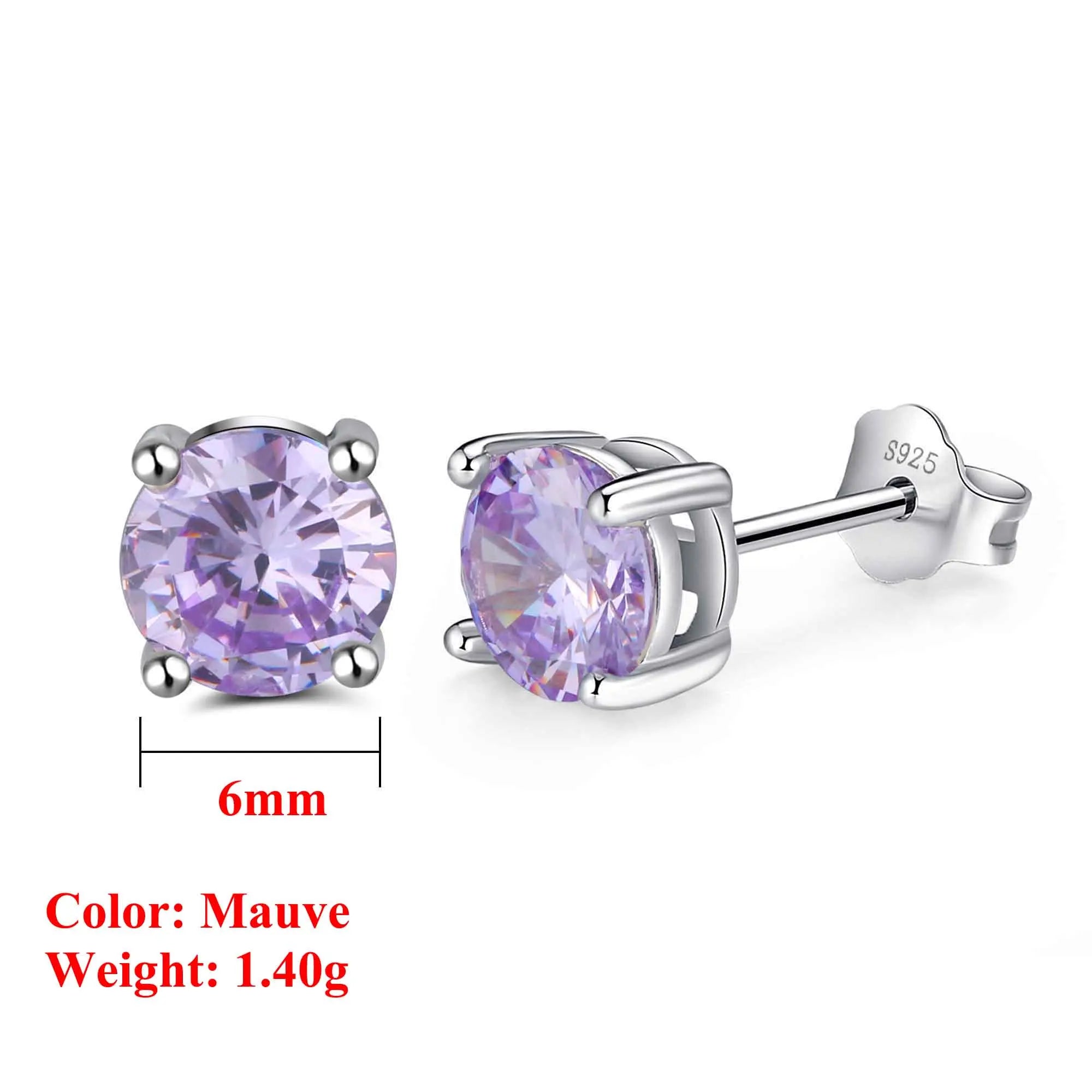 Effie Queen 925 boucles d'oreilles en argent Sterling pierre de naissance pour femmes AAA Zircon cubique 12 couleurs boucles d'oreilles mode fille bijoux SE84