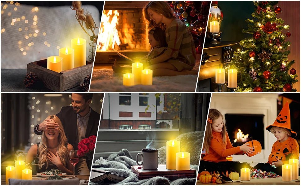 Bougies LED vacillantes sans flamme, fonctionne à piles, pour mariage, fête d'anniversaire, ambiance romantique, décoration de maison, lumière chaude, flamme 3D