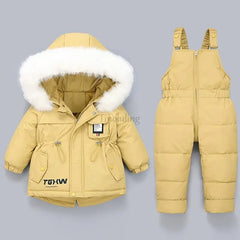 Ensembles de vêtements pour tout-petits, combinaisons de neige d'hiver pour bébés filles, doudounes chaudes, combinaisons à capuche en fourrure optique, combinaisons trempées, 0-3 ans