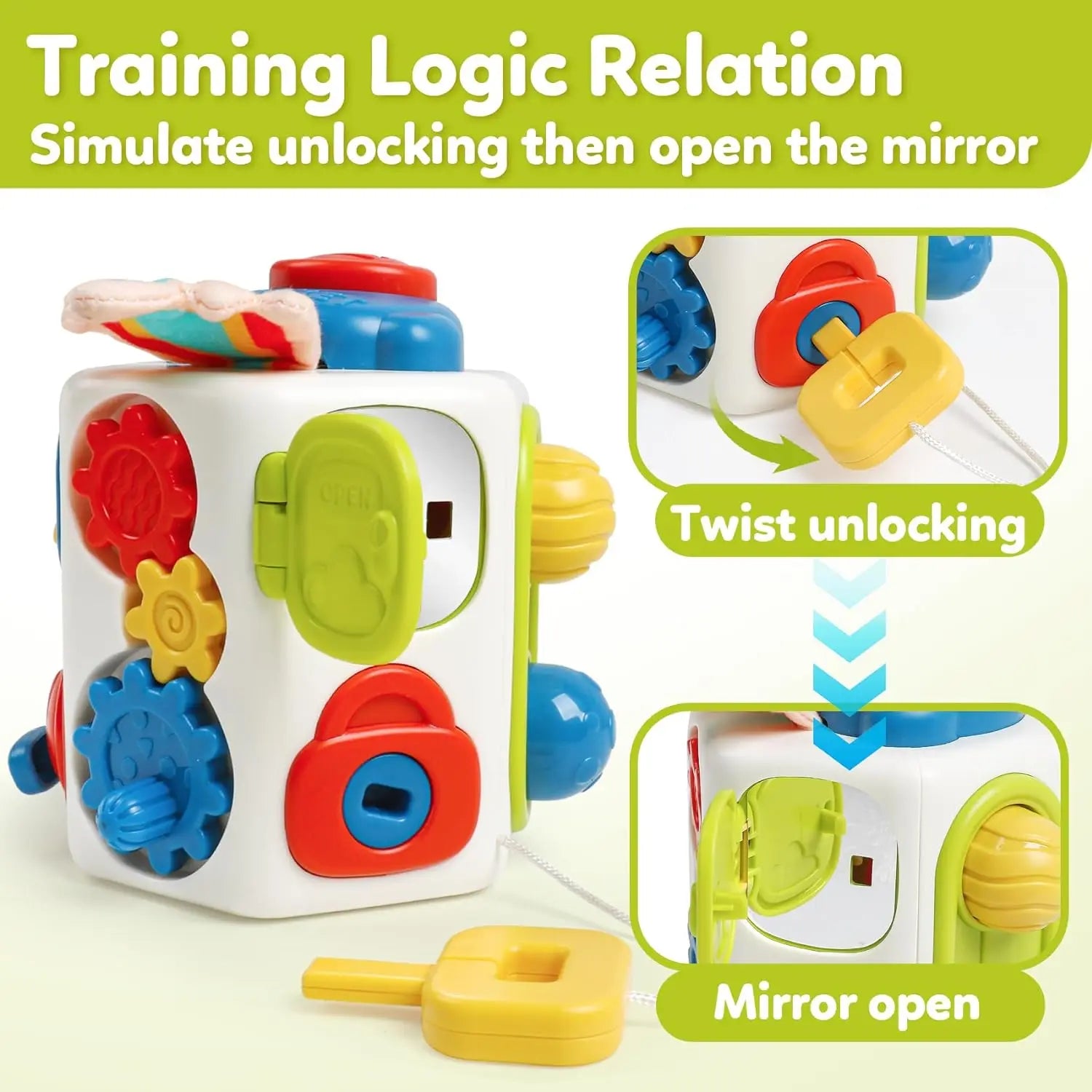 Cube occupé Montessori, jouets pour activités sensorielles pour tout-petits, planche occupée, apprentissage éducatif précoce, jouets de voyage, cadeau pour enfants