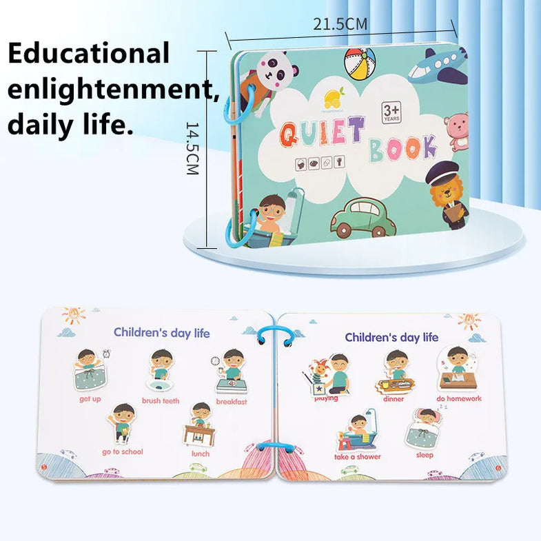 Silent book, educational activity toys for children, repeatedly busy card, dough, matching puzzle, cognition books, Montessori game for babies