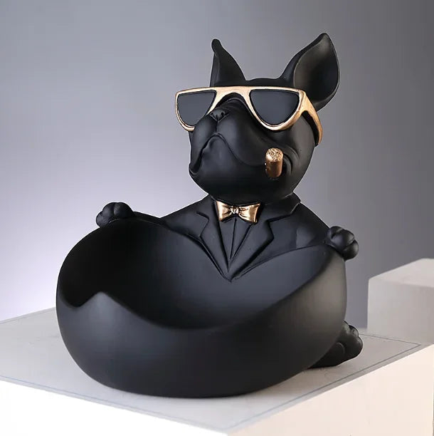 Décor à la maison Cool chien Figurine chien Statue boîte de rangement Animal ornement résine artisanat Art Sculpture Figurine décoration de la maison cadeau