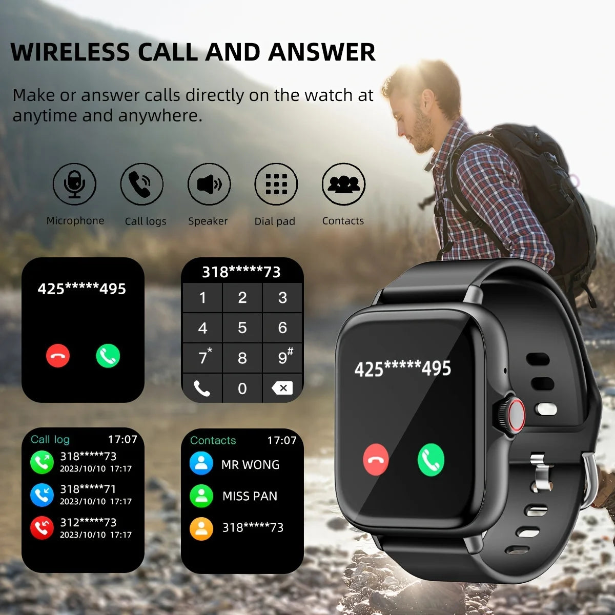 2025New mise à niveau montre intelligente pour hommes femmes 1.83 pouces écran tactile complet BT appel sport surveillance montre intelligente pour téléphone Android et IOS