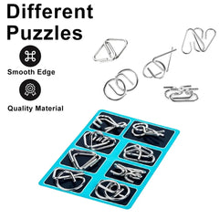8 Pcs Baguenaudier Série Métal Jouets Éducatifs Intelligence Boucle Ensembles Déverrouiller Décompression Enfants Jouets