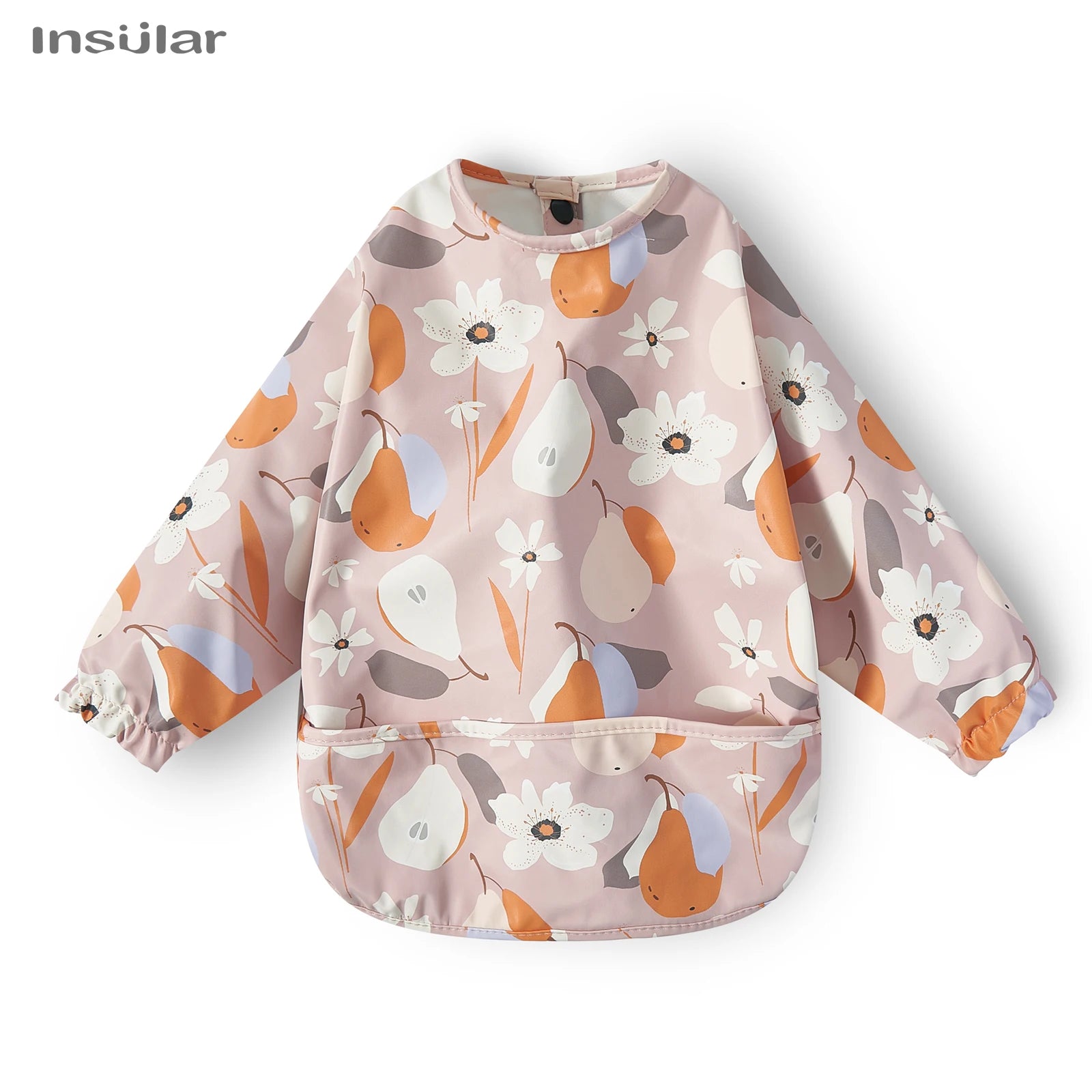 Nouveau bavoir bébé avec poche pour accessoires d'alimentation bavoirs pour enfants imperméable à manches longues bavoirs tabliers à manches longues