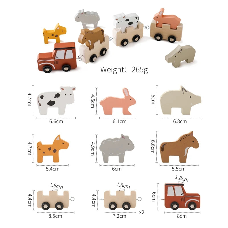 Jouets Montessori Train en bois jouet d'anniversaire bébé jouets éducatifs chariot en bois bébé jouets d'apprentissage nombre de bois bébé jouets cadeaux