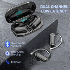Bluetooth wireless headphones, HD sound quality, stereo, universal, touch light, high-quality mini ear tips, sweat-resistant