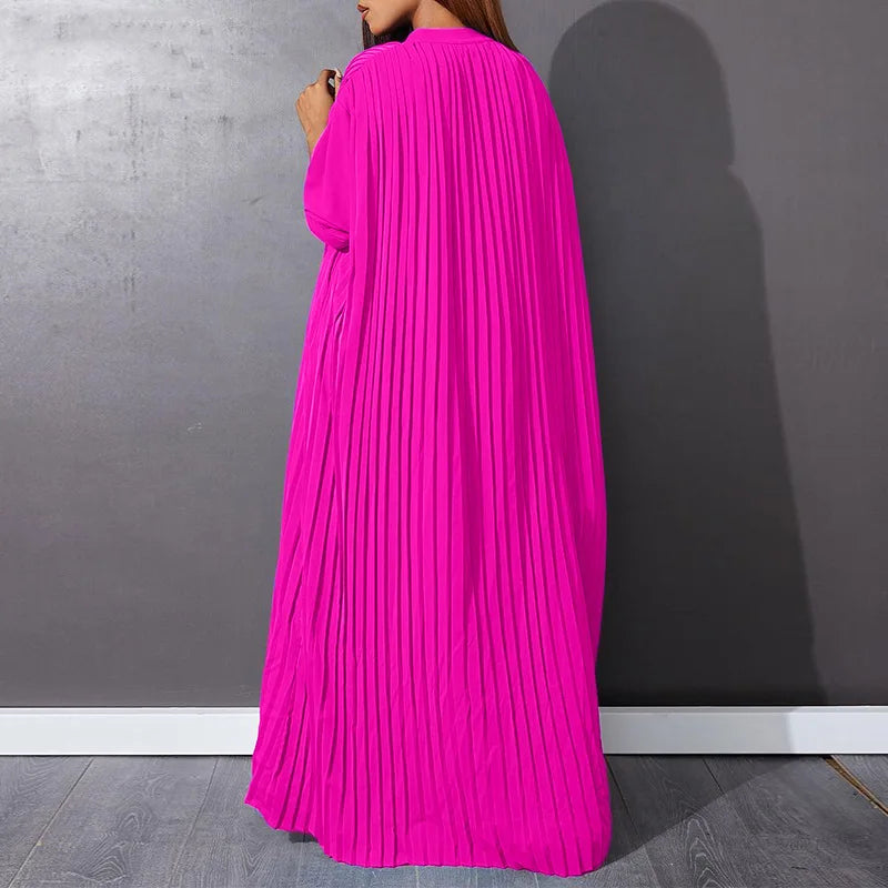 Femmes Eid robes musulmanes col montant simple boutonnage dubaï arabe robes Ramadan décontracté ample caftan robe solide plissé