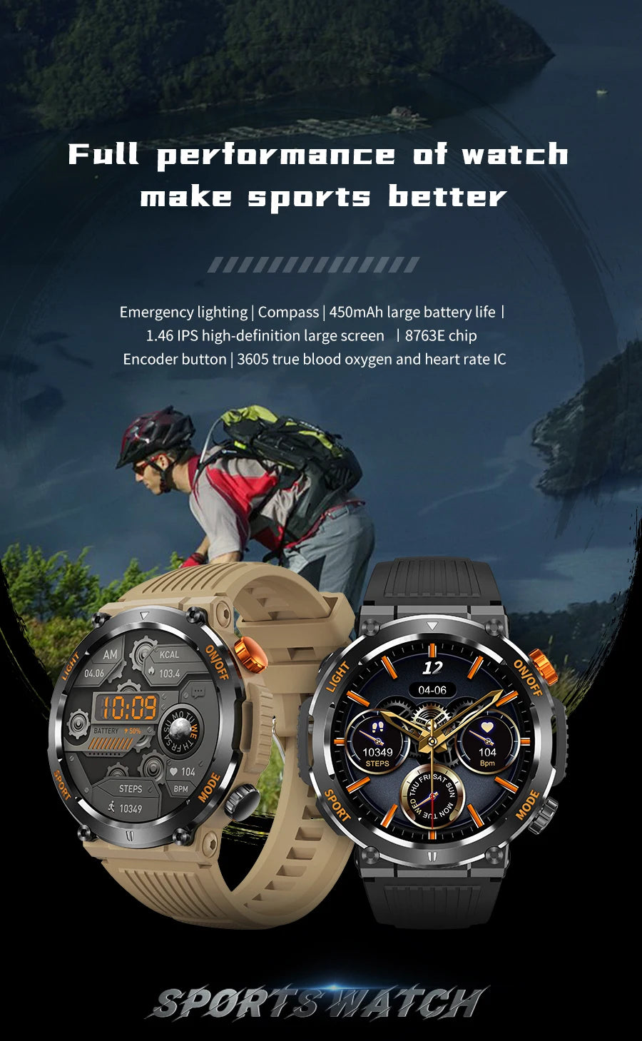 Montre connectée de sport pour hommes, écran tactile HD 2023x360, étanche, surveillance de la santé, appel Bluetooth, nouvelle collection 360