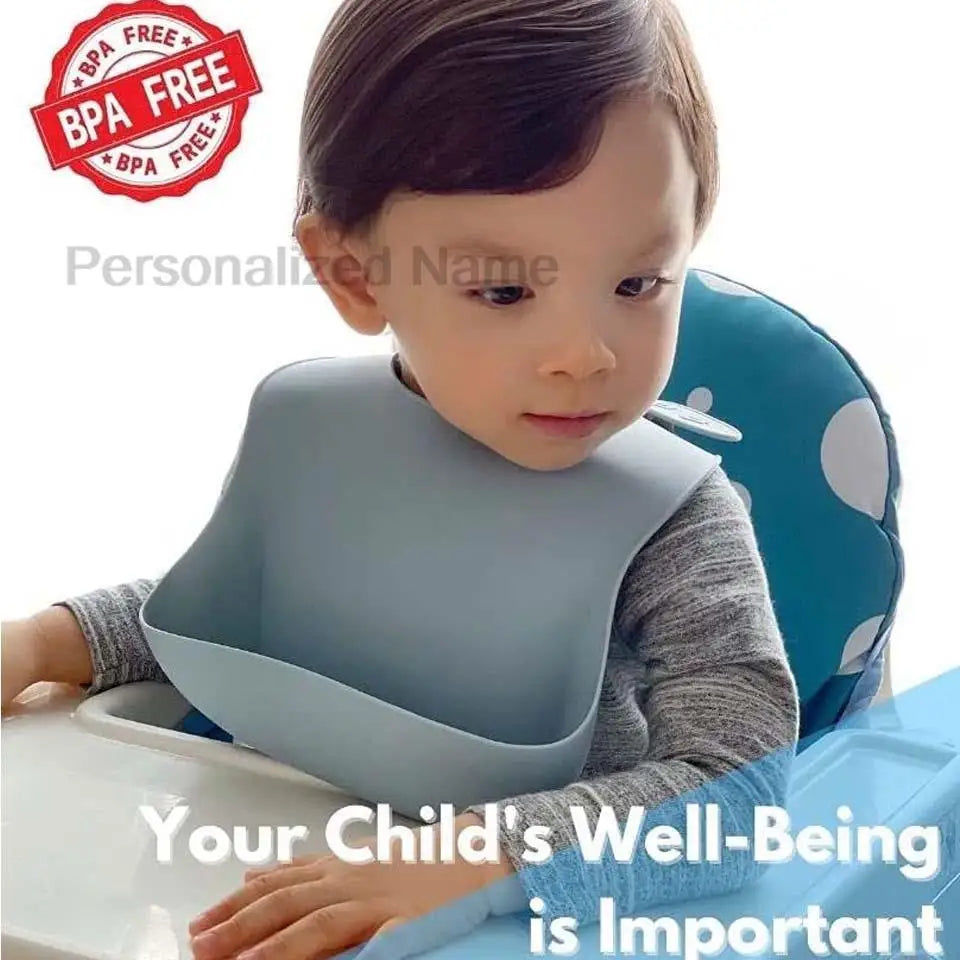 Bavoir en Silicone pour bébé et enfant en bas âge, imperméable, souple, avec poche de chargement, pour garçons et filles, Logo personnalisé gratuit