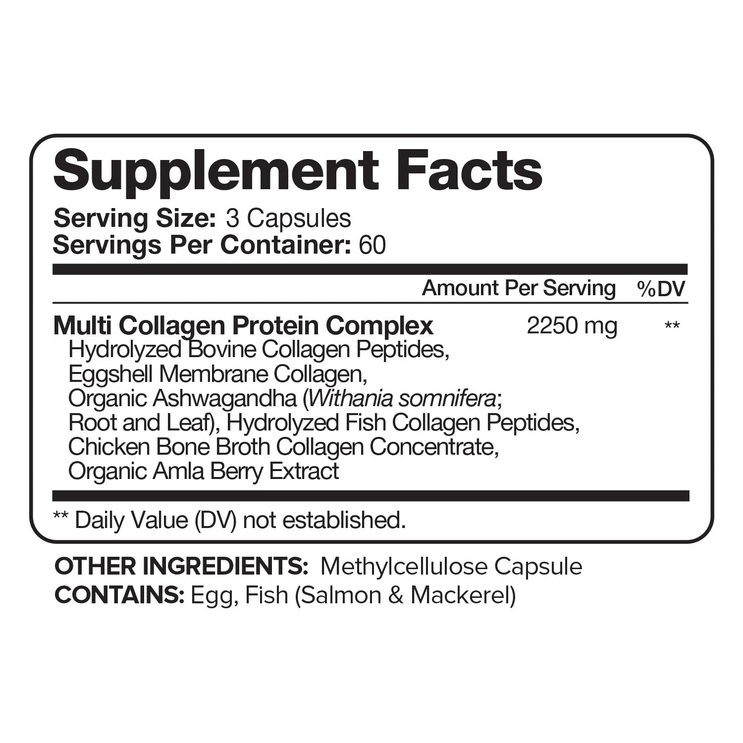 Multi-collagen capsules for men and women – Type I, II, III, and VX hydrolysates for skin, hair, nails, bones, joints, nutrition, and professional use 