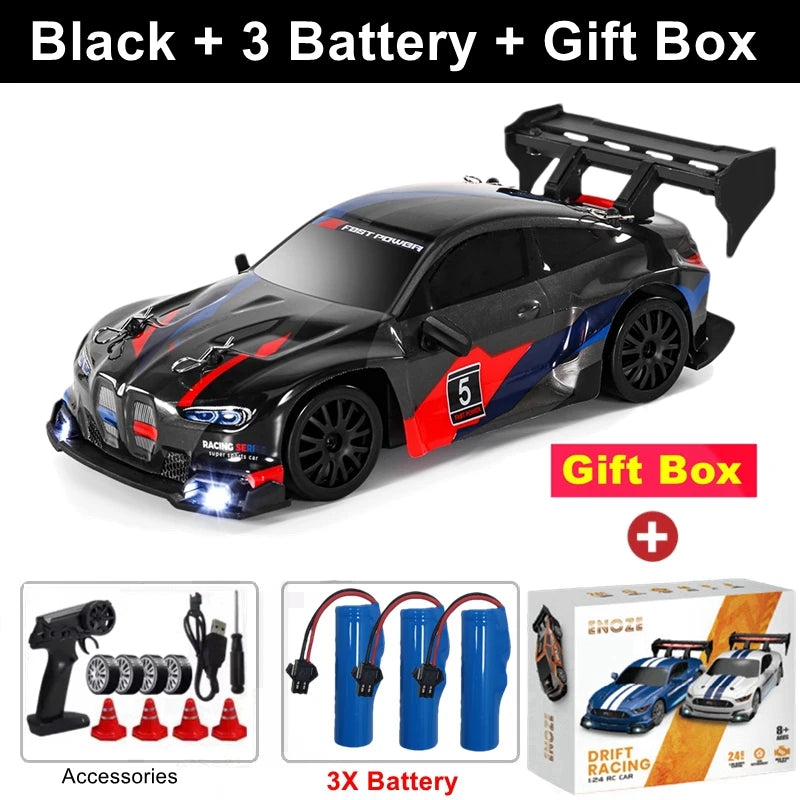 4WD RC Drift Car, High-Speed ​​Remote Control Racing Vehicle with LED Lights, 2.4GHz Radio, 4x4 Off-Road Truck, Children's Toy