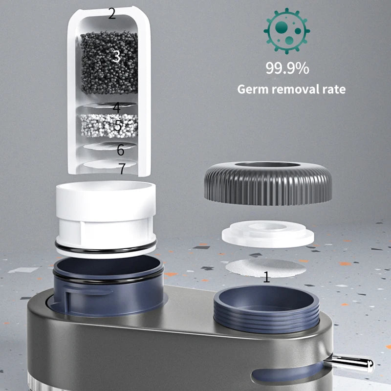 Purificateur d'eau du robinet, filtrage physique pour la maison, Kictchen, 2 éléments filtrants, filtre amovible et lavable, aérateur