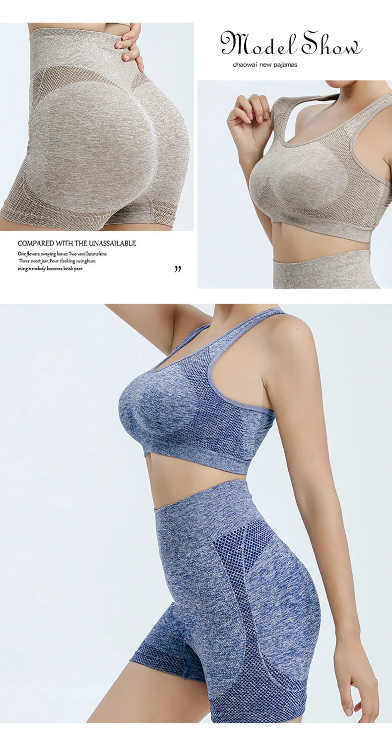 Ensemble de Yoga Shorts de gymnastique femmes Sport soutiens-gorge brassière hauts d'entraînement pour femmes vêtements de Yoga Fitness Leggings ensemble de gymnastique ensembles de Yoga sans couture