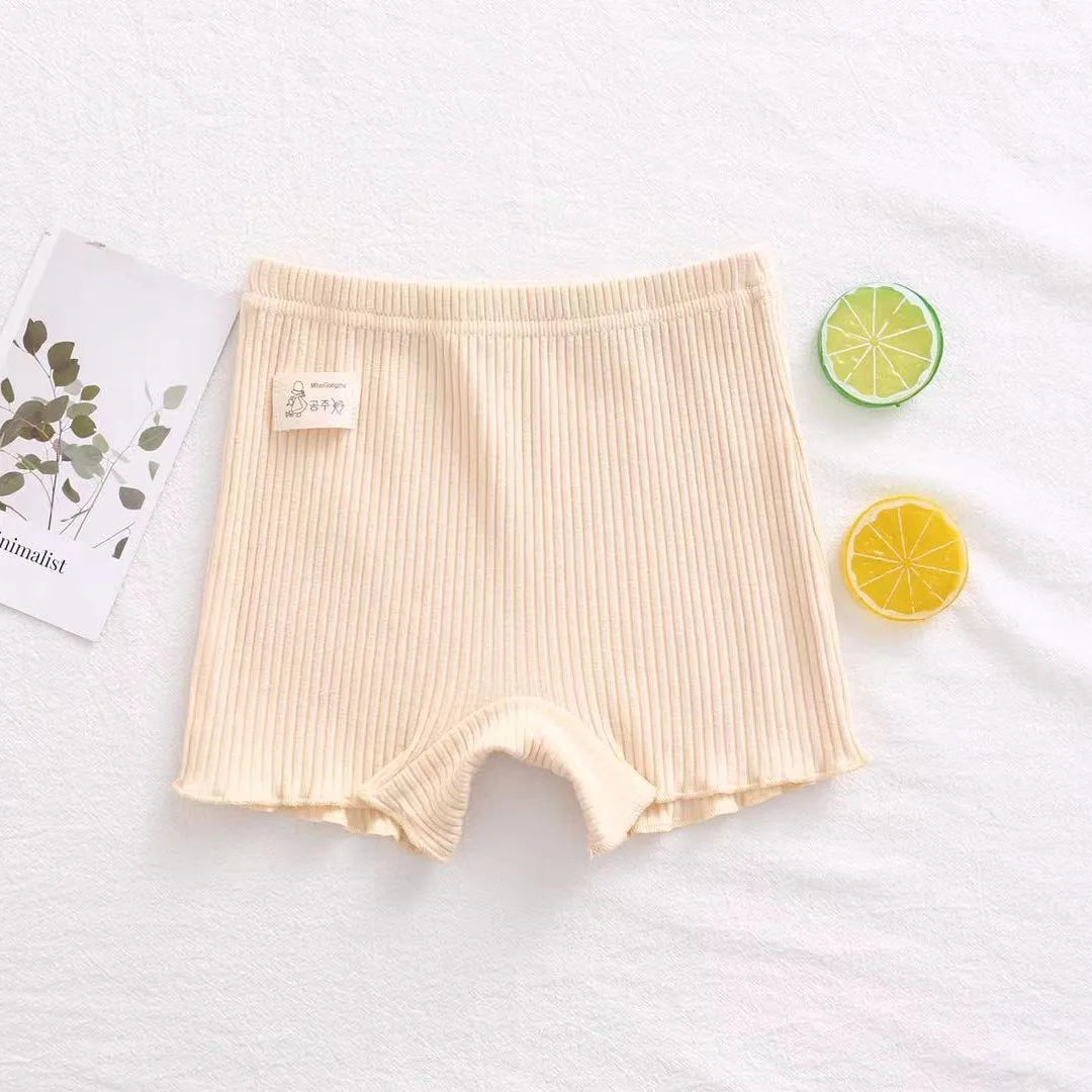 Girls' cotton safety trousers, summer shorts for children aged 3 to 10 years