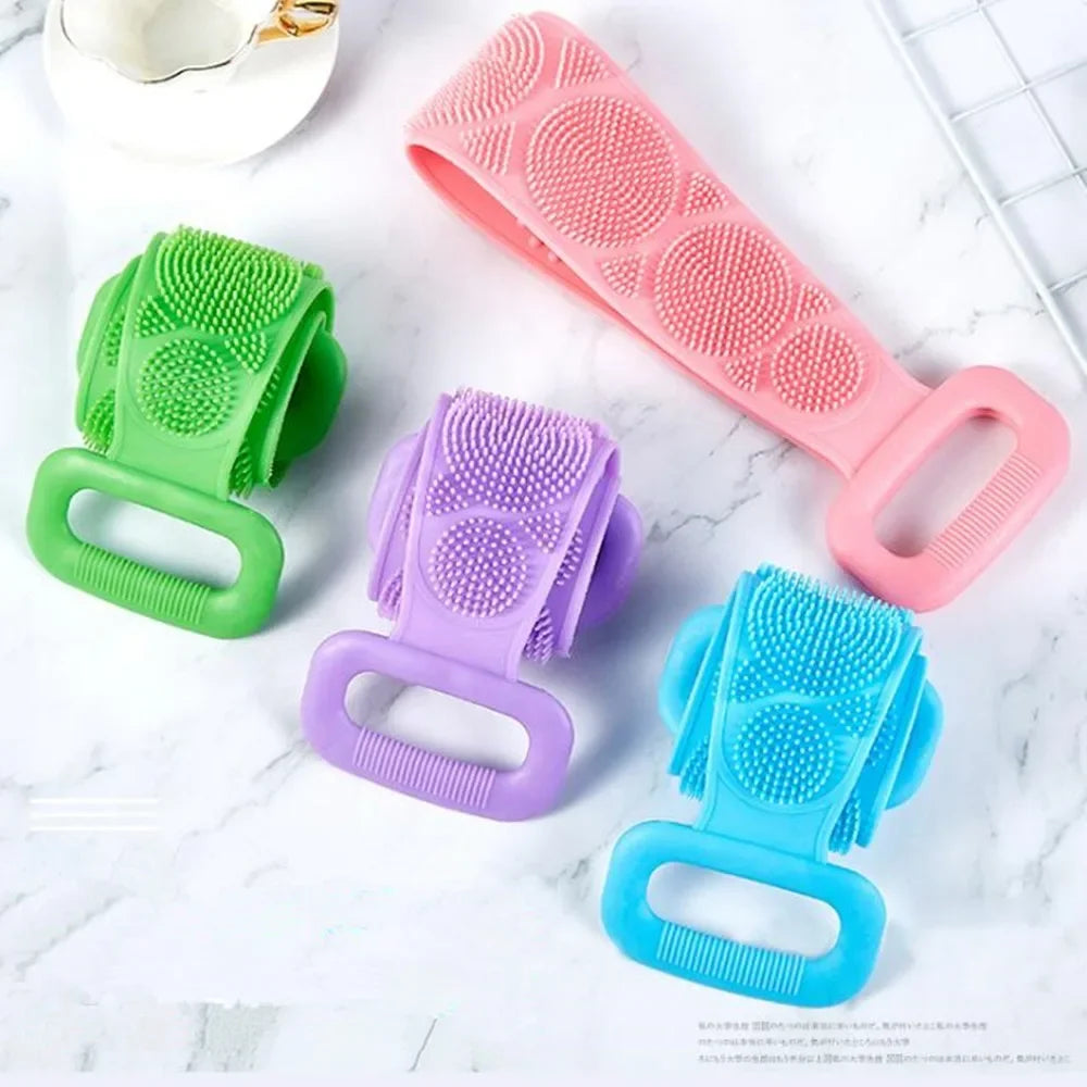 Silicone Body Scrubber, Back Massager, Exfoliating Sponge, Bath Brush, Bathroom, Shower Brush, Body Wash, Hair Removal, Bath Sponge