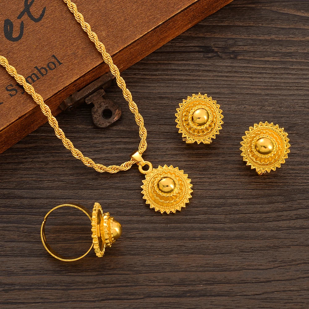 Bijoux Érythréens et Éthiopiens pour Femmes, Pendentif de la raq, Colliers, Boucles d'Oreilles, Bague, Chaîne de Sauna, Document en Or, Cadeau de Produits de Désherbage Africain