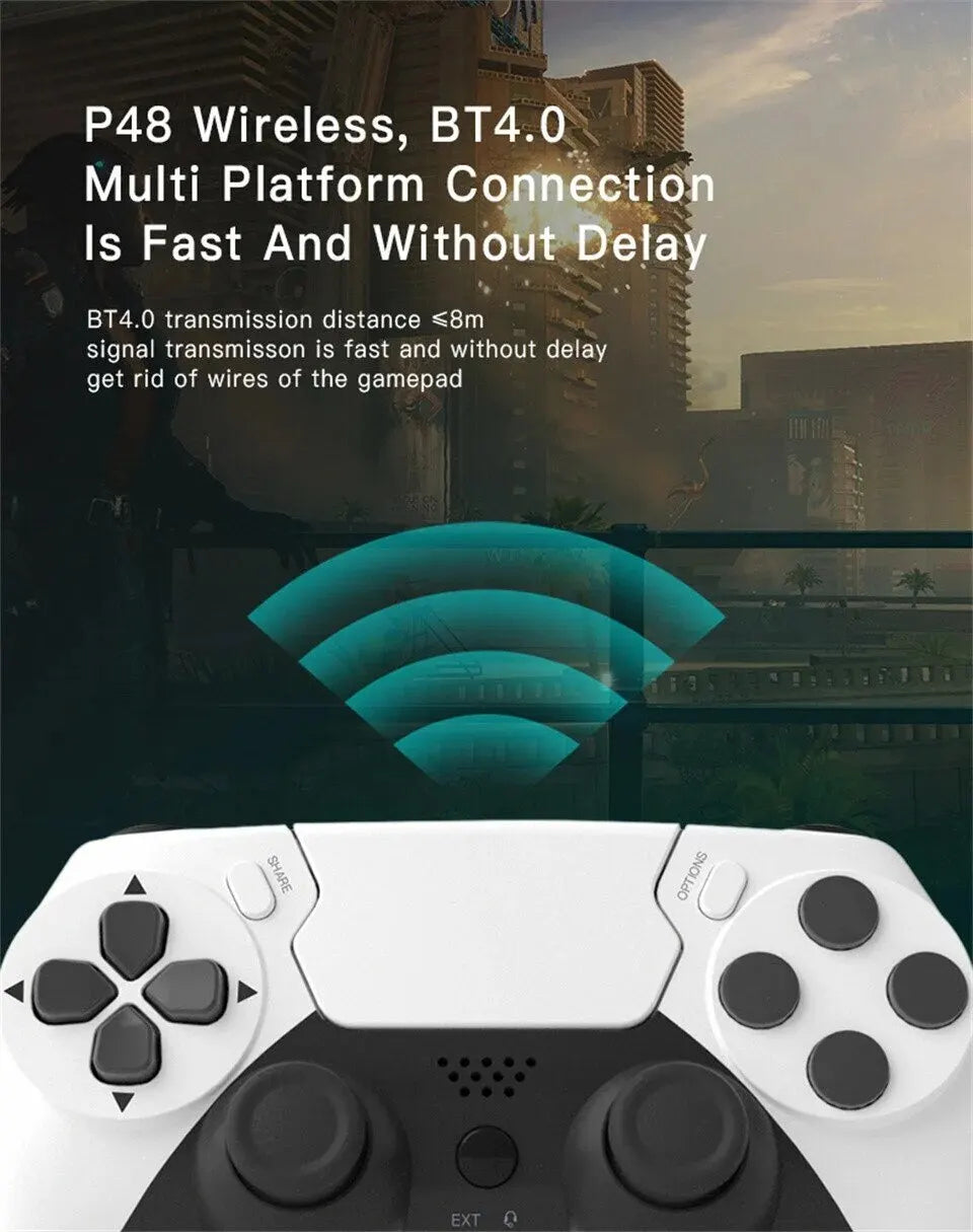 GAMINAlbanP48-Manette de jeu sans fil avec gyroscope à six axes, manette de jeu pour PS4, console PS3, gagne 7, 8, 10 touristes, vibration PC Joystick