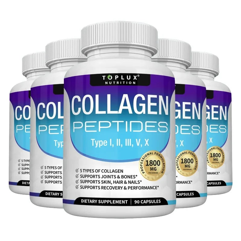 Collagen Peptides 1800 mg - Improves skin texture and hydrates, maintains healthy skin, hair and nails, antioxidant