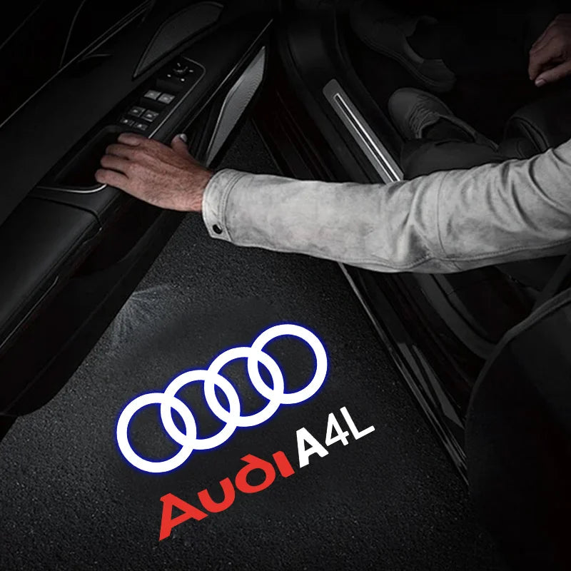 Projecteur Laser Led de Logo de lumière de bienvenue de porte de voiture, pour Audi A1 A3 A4 A5 A6 B5 B6 B7 B8 C5 C6 C7 A7 A8 Q3 Q5 Q7 TT 8V, accessoire de voiture