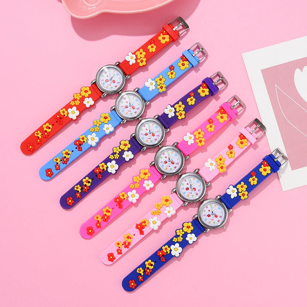 Nouveaux enfants montres dessin animé montres rose Silicone Quartz montre-bracelet cadeau d'anniversaire fille garçon enfants temps d'étude fille montre Reloj